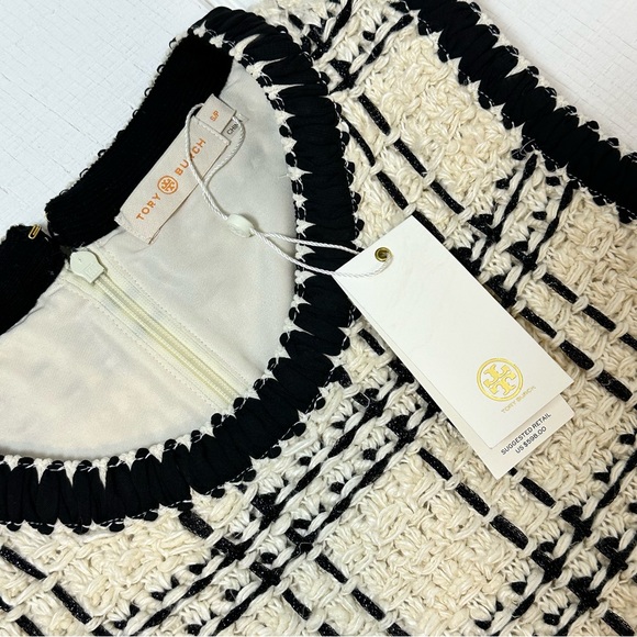 Tory Burch NWT $596 Sleeveless Linen Tweed Shift Dress Size Small Chanel - Picture 12 of 15
